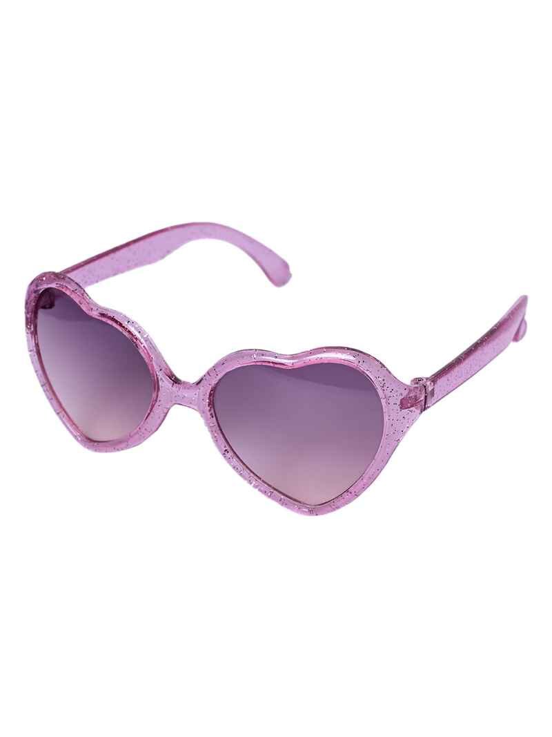 KID-O-WORLD HEART SHAPED GLITTER SUNGLASSES-PURPLE